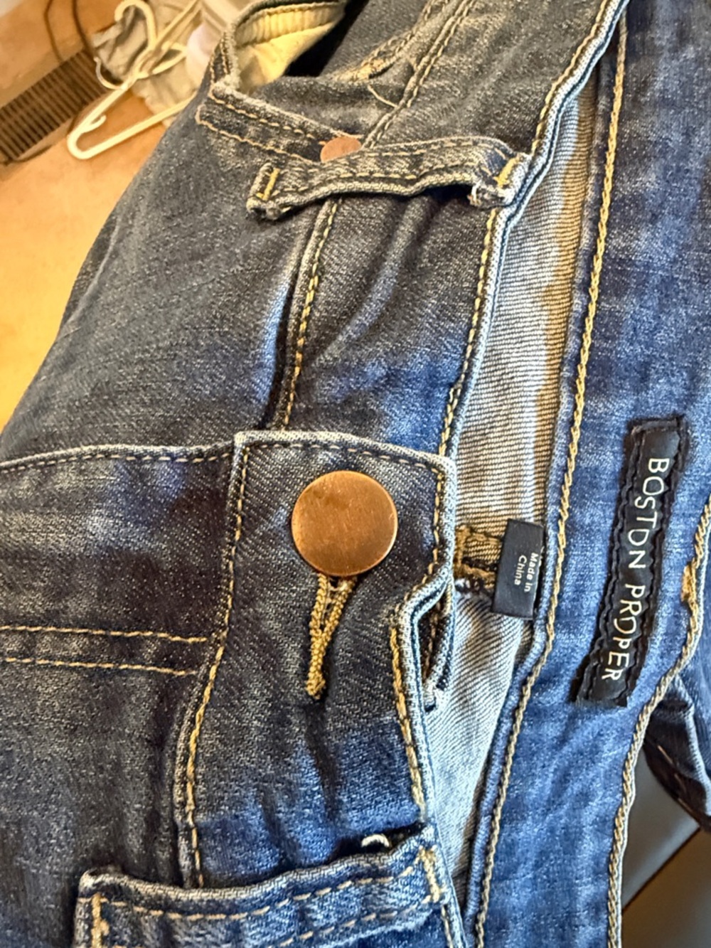 Boston Proper Blue Denim Jeans With Slight Distressing